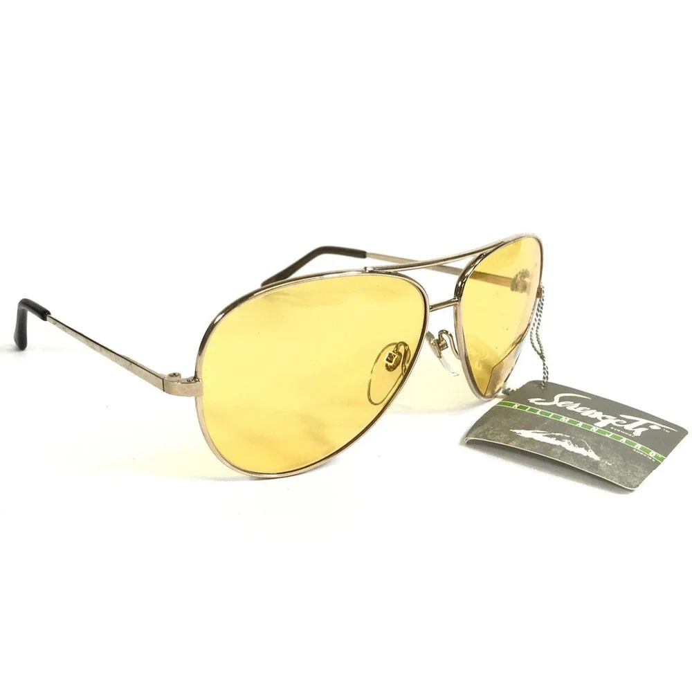 Vintage Serengeti Sunglasses 5123S Mens Gold Aviator Photochromic Kilimanjaro